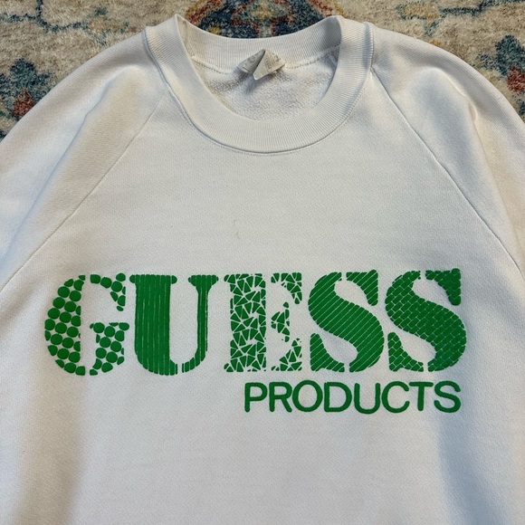 Vintage Guess Products Spellout Crewneck Medium - Picture 4 of 5